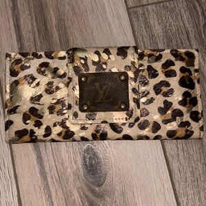 Never used for cheetah print, Louis Vuitton patch clutch!